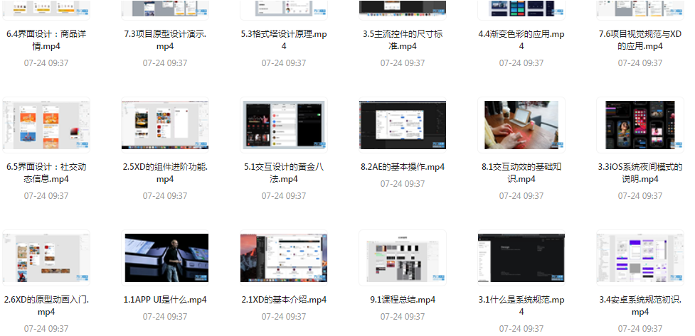 UI设计师入门指南全套课程 从入门到精通（视频课程+课件）-创纪