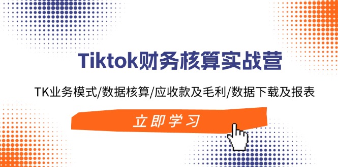 Tiktok财务核算实战营：TK业务模式/数据核算/应收款及毛利/数据下载及报表-创纪