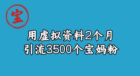 宝哥虚拟资料项目，2个月引流3500个宝妈粉-创纪