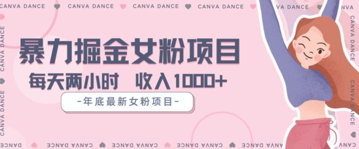 年底暴力女粉掘金项目5天变现1.5W+【揭秘】-创纪