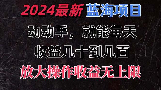 有手就行的2024全新蓝海项目，每天1小时收益几十到几百，可放大操作收…-创纪