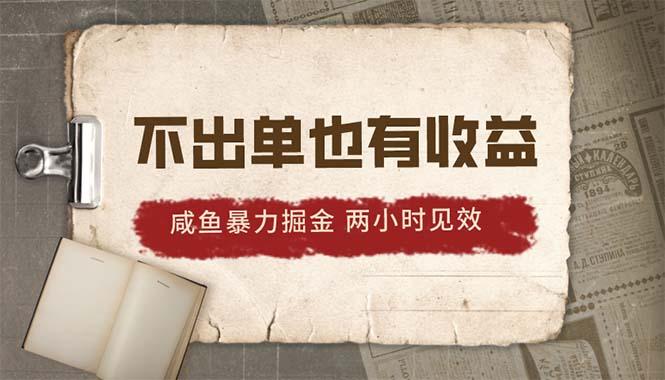 2024咸鱼暴力掘金，不出单也有收益，两小时见效，当天突破500+-创纪