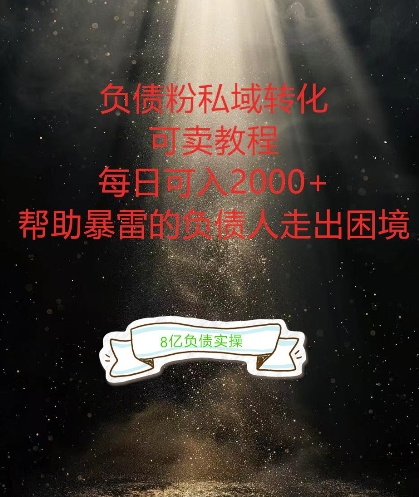 负债粉掘金计划，帮助负债者解决问题，债务规划，债务重组，最好的变现方式【揭秘】-创纪