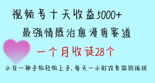 十天收益5000+，多平台捞金，视频号情感治愈漫剪，一个月收徒28个，小白一部手机轻松上手【揭秘】-创纪