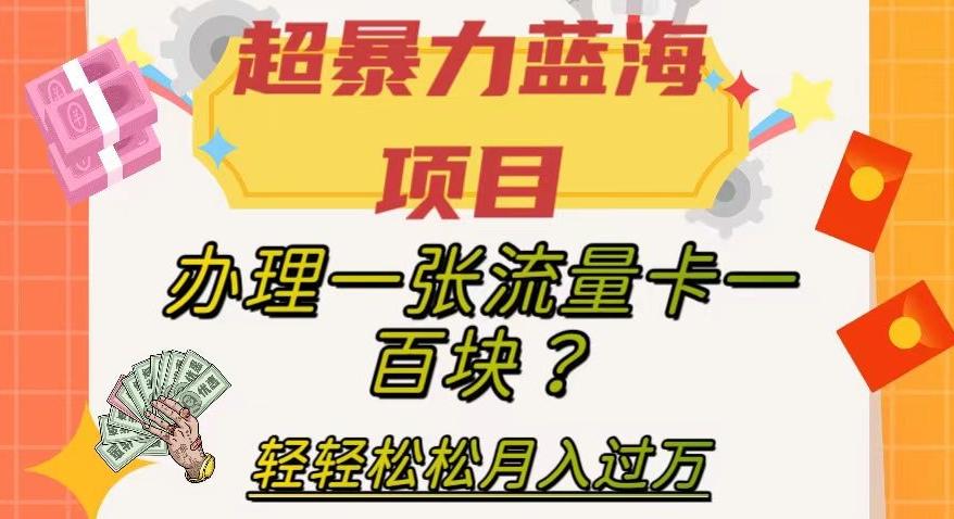超暴力蓝海项目，办理一张流量卡一百块？轻轻松松月入过万，保姆级教程【揭秘】-创纪