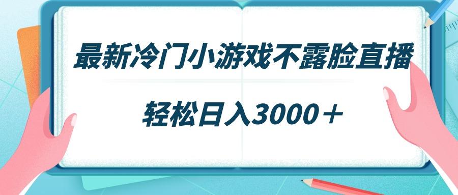 最新冷门小游戏不露脸直播，场观稳定几千，轻松日入3000＋-创纪