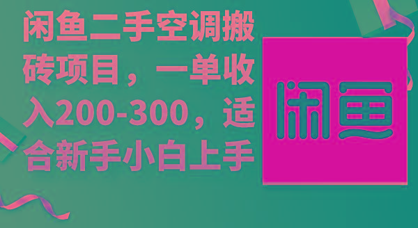 (9539期)闲鱼二手空调搬砖项目，一单收入200-300，适合新手小白上手-创纪