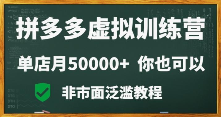 拼多多虚拟电商训练营月入30000+你也行，暴利稳定长久，副业首选-创纪