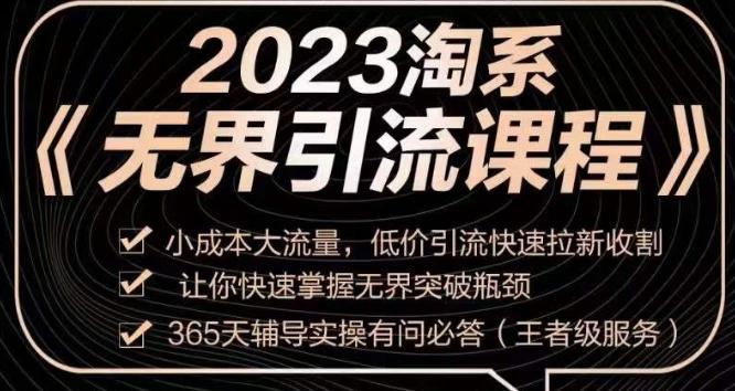 2023淘系无界引流实操课程，​小成本大流量，低价引流快速拉新收割，让你快速掌握无界突破瓶颈-创纪
