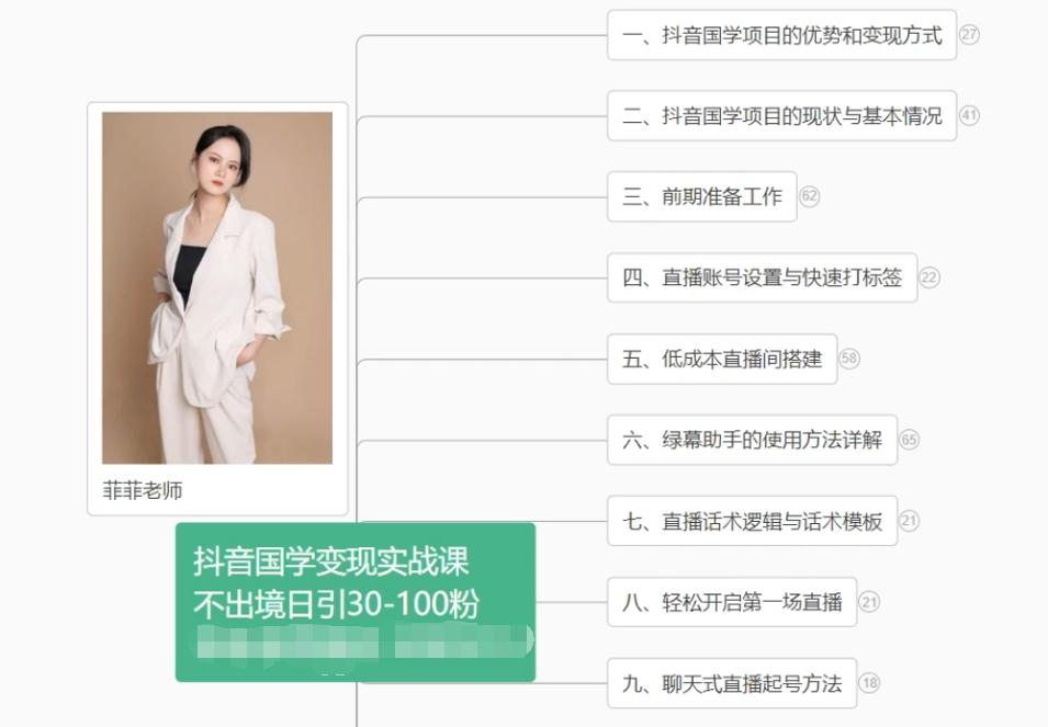 抖音国学变现项目：不出境日引30-100粉实战课程-创纪