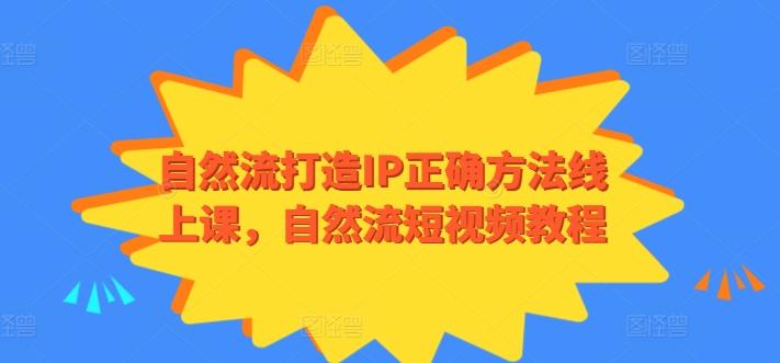 自然流打造IP正确方法线上课，自然流短视频教程-创纪