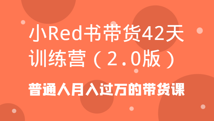 小Red书带货42天训练营(2.0版)普通人月入过万的带货课-创纪