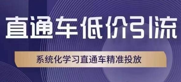直通车低价引流课，系统化学习直通车精准投放-创纪