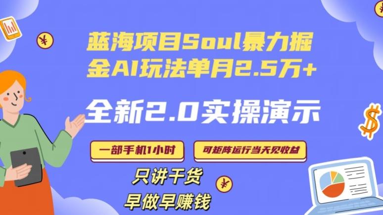 Soul怎么做到单月变现25000+全新2.0AI掘金玩法全程实操演示小白好上手【揭秘】-创纪