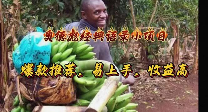 奥德彪经典语录小项目，爆款推荐，易上手，收益高-创纪