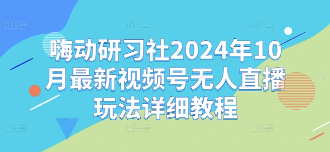 嗨动研习社2024年10月最新视频号无人直播玩法详细教程-创纪