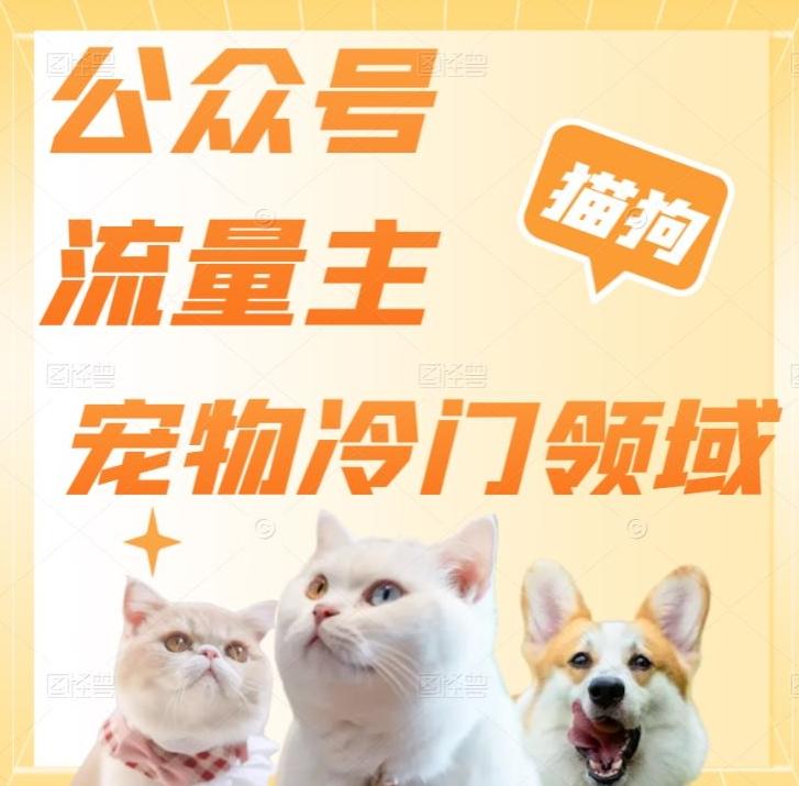 公众号流量主，萌宠冷门领域，单日收益2000+，简单暴力掘金，矩阵操作，无限放大收益！-创纪