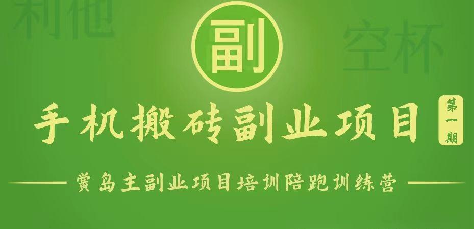 手机搬砖小副业项目训练营1.0，能用手机做的简单小副业-创纪