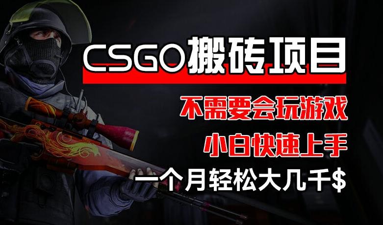 CSGO 装备搬砖项目，操作简单，不需要会玩游戏，小白也能快速上手，一个月轻松大几千【揭秘】-创纪