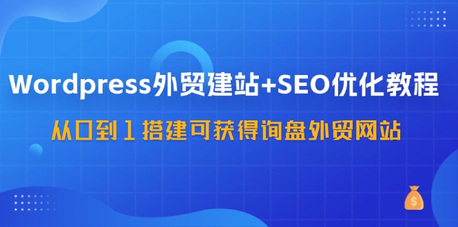 WordPress外贸建站+SEO优化教程，从0到1搭建可获得询盘外贸网站(57节课)-创纪