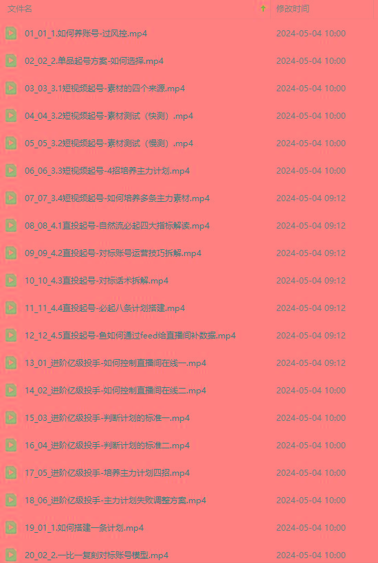 图片[1]-2024单品正价起号，直播素材投流选品：选品课+投流课+素材课+卡首屏/100节-创纪