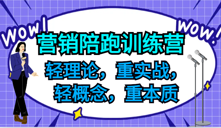营销陪跑训练营，轻理论，重实战，轻概念，重本质，适合中小企业和初创企业的老板-创纪
