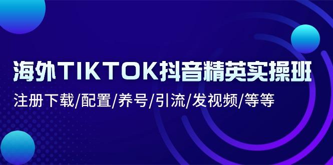 海外TIKTOK抖音精英实操班：注册下载/配置/养号/引流/发视频/等等-创纪