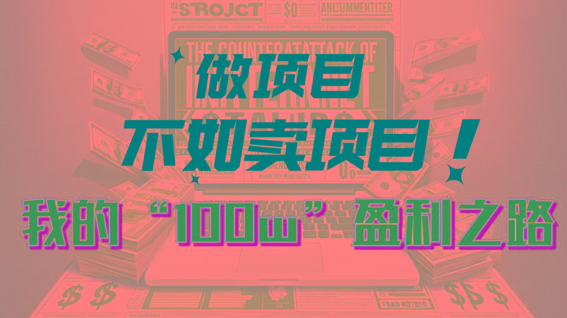 为什么做项目不如卖项目？我的100W+盈利之路-创纪