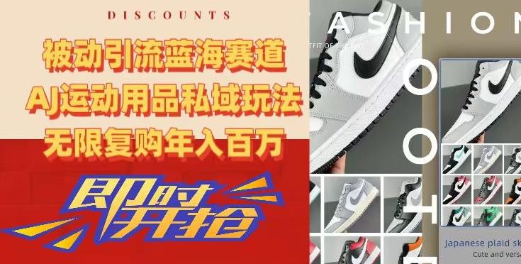 被动引流蓝海赛道，AJ运动用品私域玩法，无限复购年入百万【揭秘】-创纪