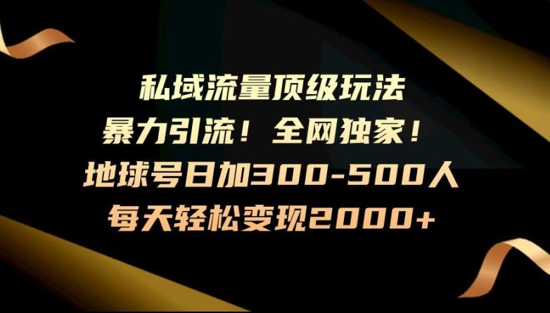 暴力引流,全网独家,地球号日加300-500人,私域流量顶级玩法,每天轻松变现2000+