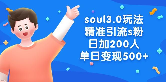 soul3.0玩法精准引流s粉，日加200人单日变现500+-创纪