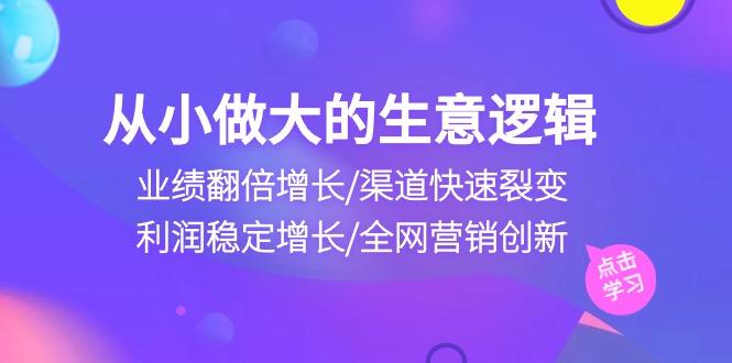 从小做大生意逻辑：业绩翻倍增长/渠道快速裂变/利润稳定增长/全网营销创新-创纪
