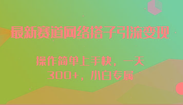 最新赛道网络搭子引流变现!!操作简单上手快，一天300+，小白专属-创纪