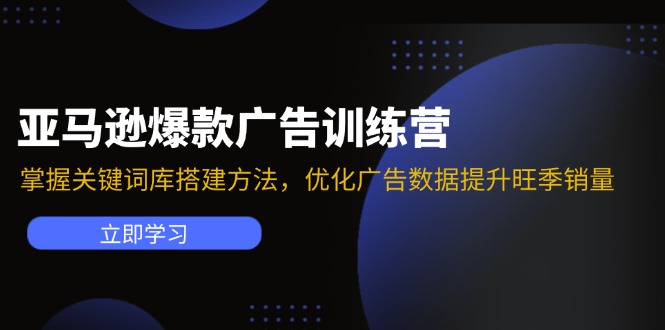 亚马逊爆款广告训练营：掌握关键词库搭建方法，优化广告数据提升旺季销量-创纪