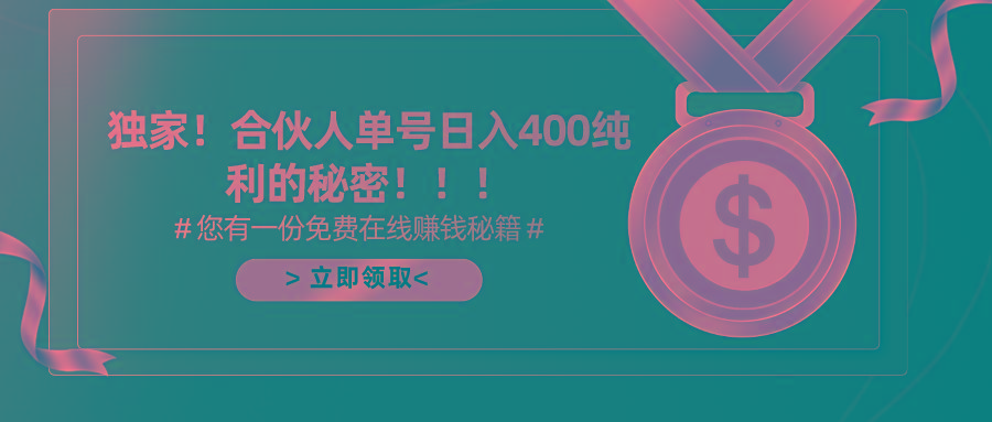 (10028期)合伙人广告撸金最新玩法，每天单号400纯利-创纪
