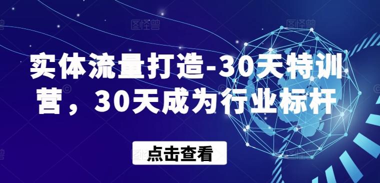 实体流量打造-30天特训营，30天成为行业标杆-创纪