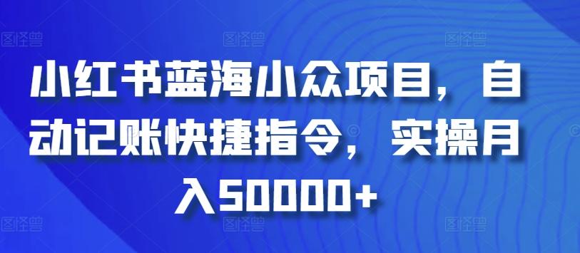 小红书蓝海小众项目，自动记账快捷指令，实操月入50000+【揭秘】-创纪