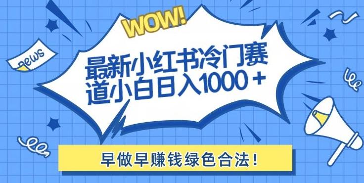 最新小红书冷门赛道日入1000+一部手机小白轻松-创纪