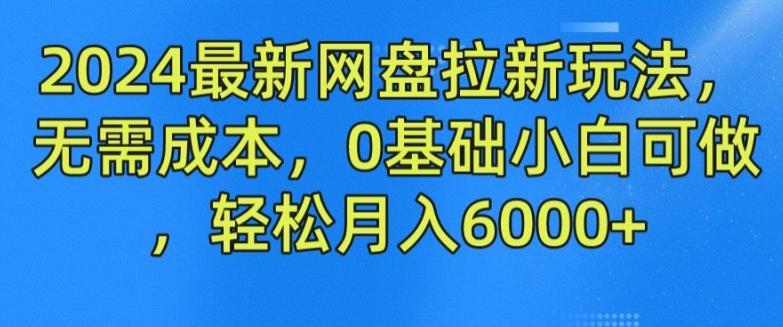 2024最新网盘拉新玩法，无需成本，0基础小白可做，轻松月入6000+【揭秘】-创纪