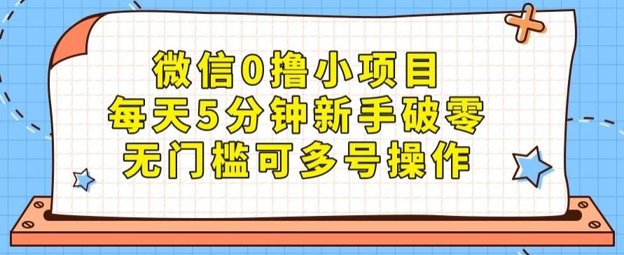微信0撸小项目，每天5分钟新手破零，无门槛可多号操作-创纪