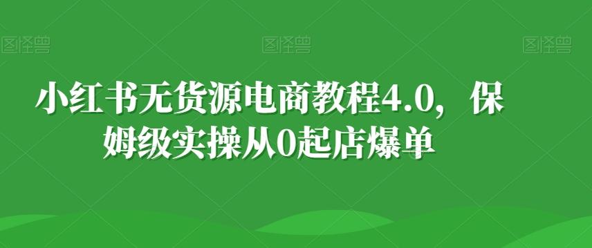 小红书无货源电商教程4.0，保姆级实操从0起店爆单【拆解】-创纪