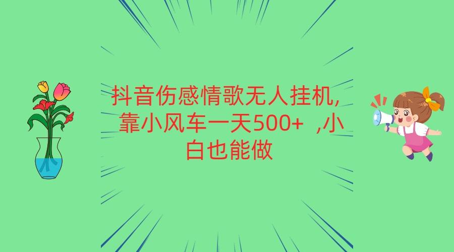 抖音伤感情歌无人挂机 靠小风车一天500+ 小白也能做-创纪