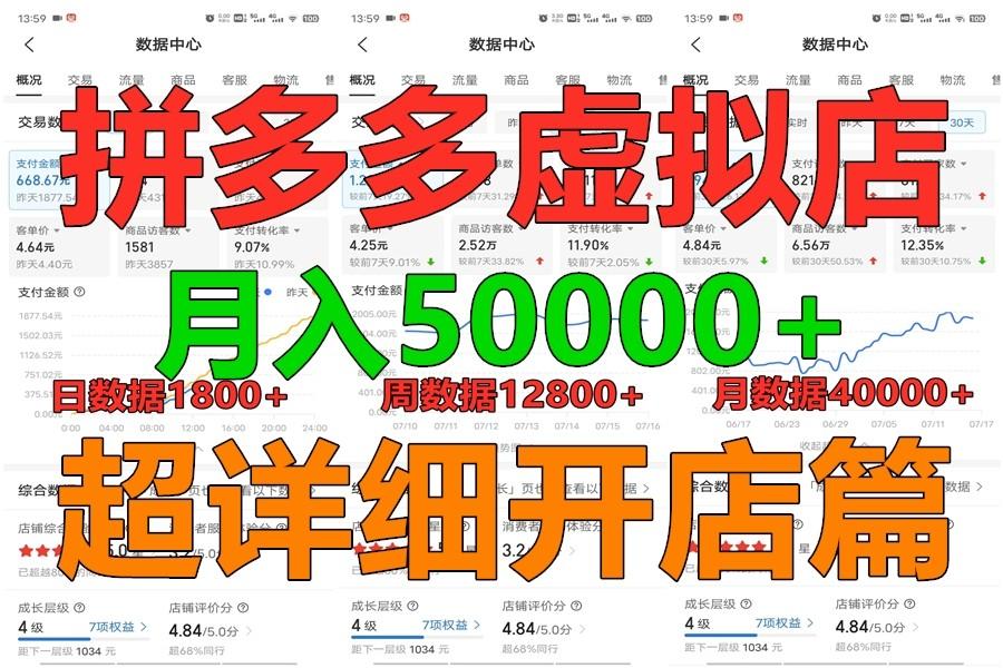 拼多多虚拟电商训练营月入40000+你也行，暴利稳定长久，副业首选-创纪