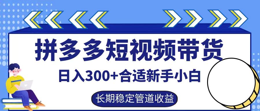 拼多多短视频带货日入300+，实操账户展示看就能学会-创纪