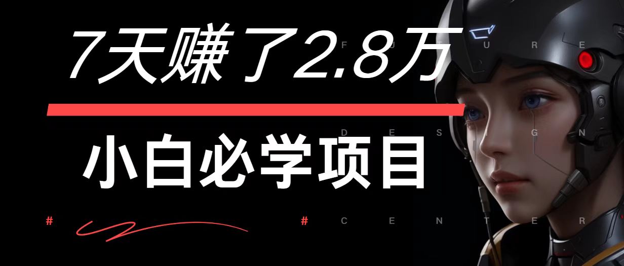 7天赚了2.8万！每单利润最少500+，轻松月入7万+小白有手就行-创纪