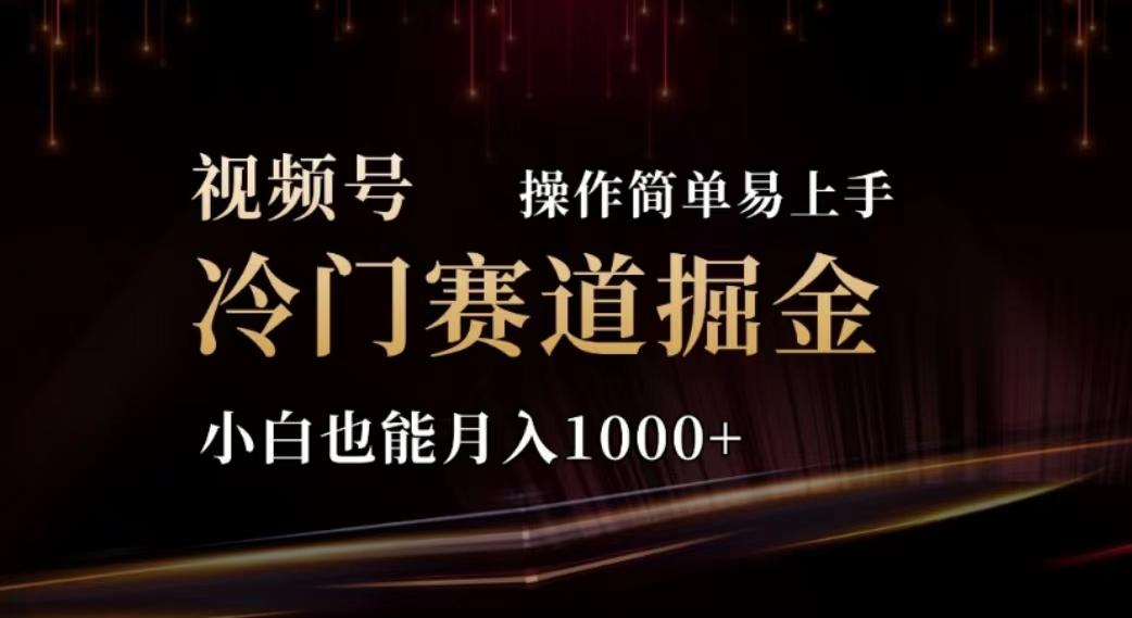2024视频号冷门赛道掘金，操作简单轻松上手，小白也能月入1000+-创纪