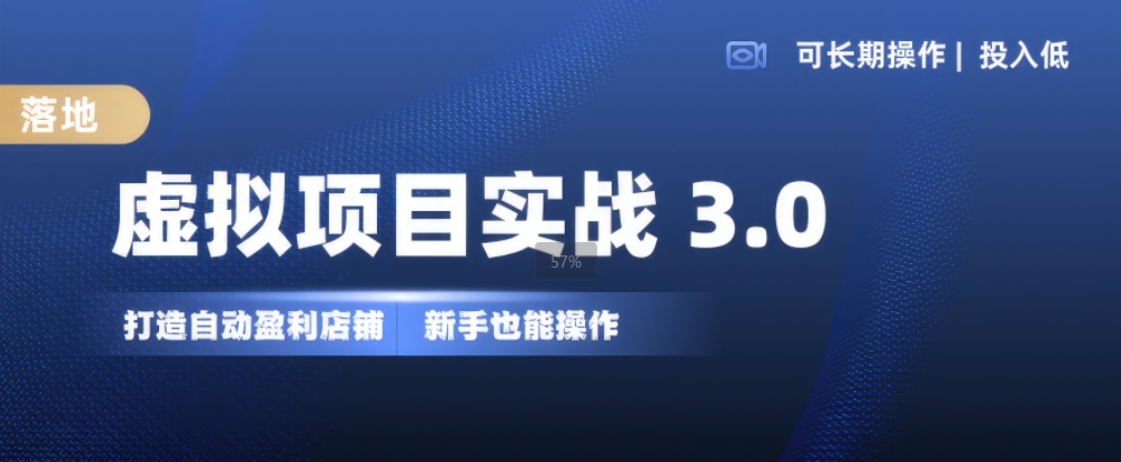 虚拟项目实战3.0，打造自动盈利店铺，可长期操作投入低，新手也能操作-创纪