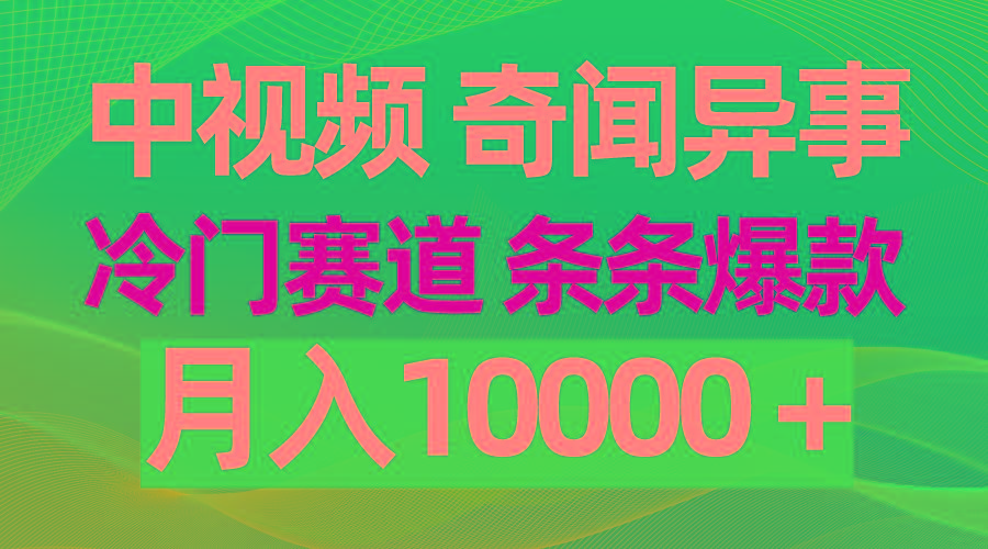(9627期)中视频奇闻异事，冷门赛道条条爆款，月入10000＋-创纪