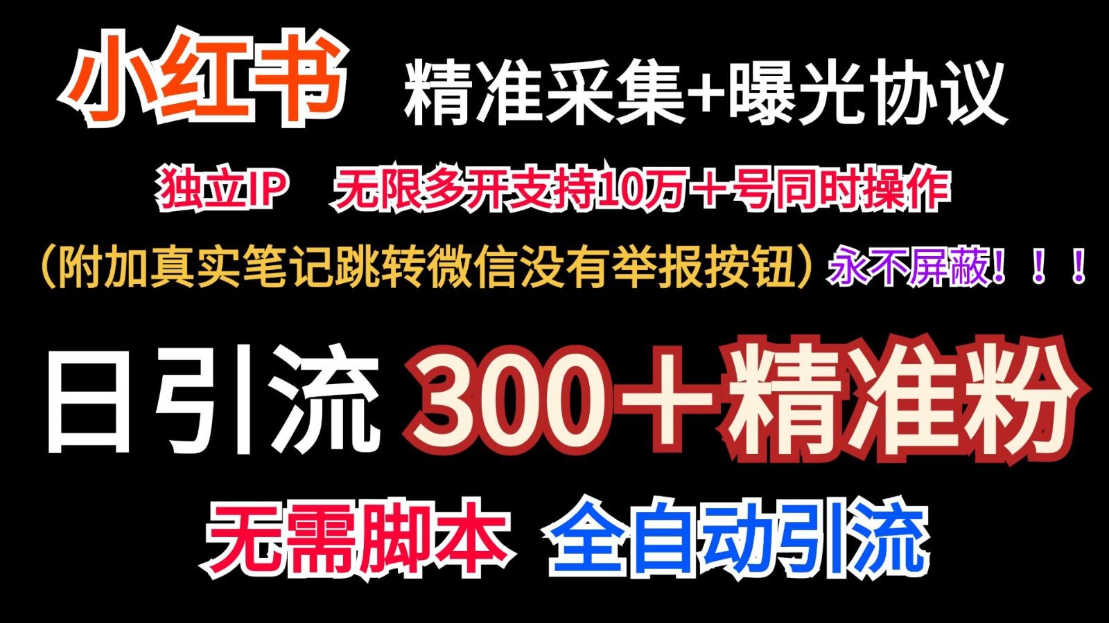 小红薯精准采集＋无限曝光＋真实笔记跳转微信，永不屏蔽(日引300＋精准粉)-创纪