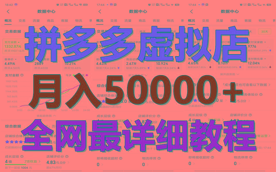 拼多多虚拟电商训练营月入50000+你也行，暴利稳定长久，副业首选-创纪